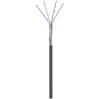 CAT6 S/FTP 100m buitenkabel op rol soepel zwart CCA