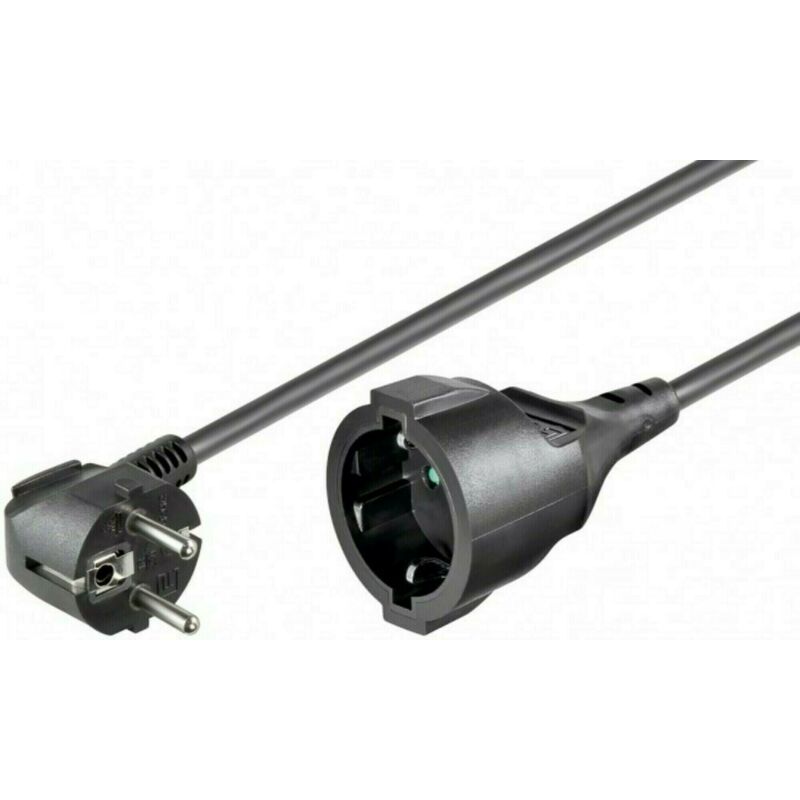 Schuko verlengsnoer 5m zwart