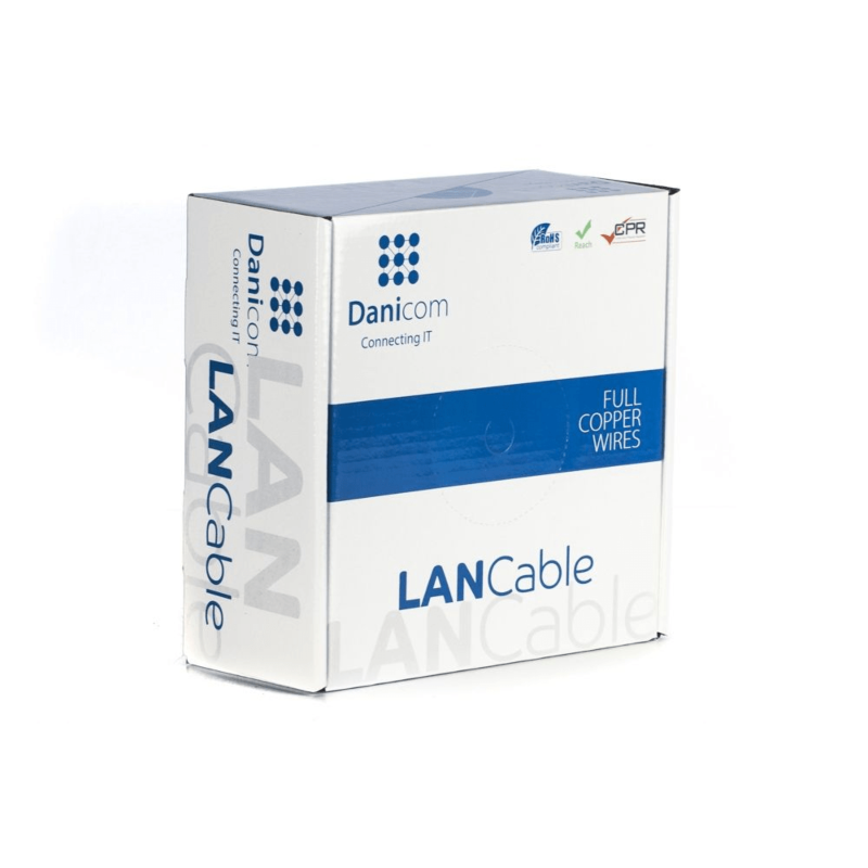 DANICOM CAT6A UTP 50m Buitenkabel op rol stug - PE (Fca)