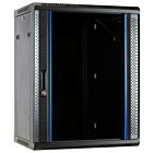 15U wandkast met glazen deur 600x600x770mm (BxDxH)