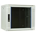 9U witte wandkast met glazen deur 600x450x500mm (BxDxH)
