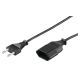 Stroom verlengkabel euro plug 2m zwart
