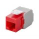CAT6a UTP Keystone Connector - Toolless - Rood