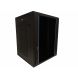 15U wandkast met glazen deur - geperforeerde zijpanelen 600x600x770mm