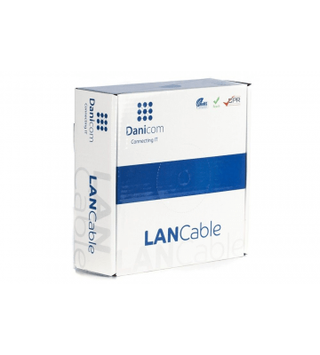 CAT5e F/UTP 50m kabel op rol soepel grijs CCA