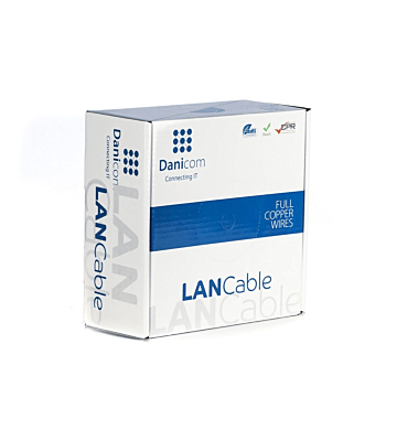 DANICOM CAT5E UTP 100m Buitenkabel op rol stug -  PE (Fca)