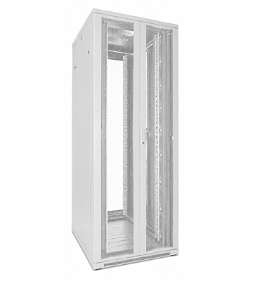 47U witte serverkast met dubbele geperforeerde voor- en achterdeuren 800x800x2200mm (BxDxH)