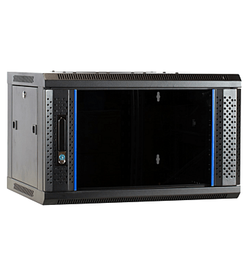 4U wandkast met glazen deur 600x600x280mm (BxDxH)