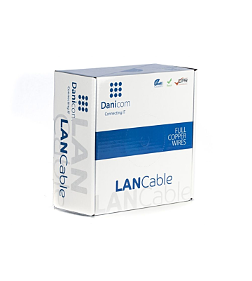 DANICOM CAT6A FTP 50m Buitenkabel op rol stug - PE (Fca)