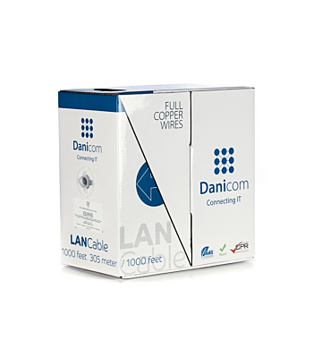DANICOM CAT5E UTP 305m kabel op rol stug -  LSZH (Dca)