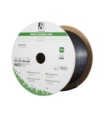 Alfaco Cat6 F/UTP 305m buitenkabel 250MHz op rol stug 100% koper LSZH (Eca)