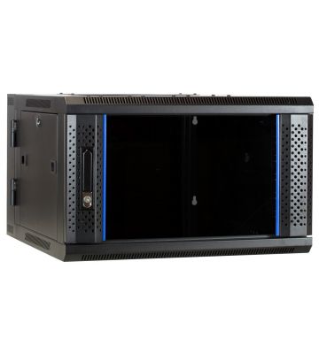 6U wandkast (kantelbaar) met glazen deur 600x600x368mm