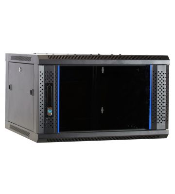 6U wandkast ongemonteerd met glazen deur 600x600x368mm