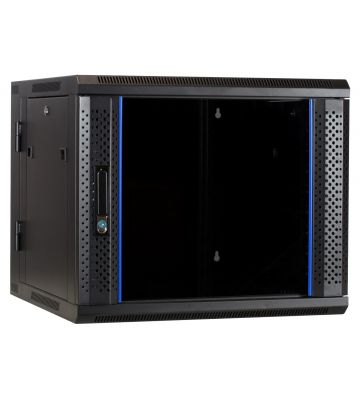 9U wandkast (kantelbaar) met glazen deur 600x600x500mm