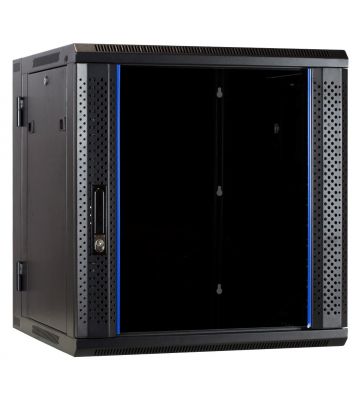 12U wandkast (kantelbaar) met glazen deur 600x600x635mm