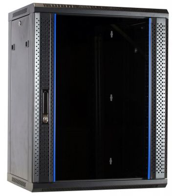 15U wandkast ongemonteerd met glazen deur 600x600x770mm