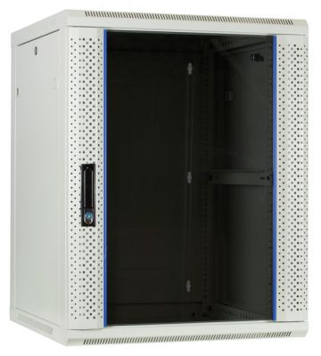 15U witte wandkast met glazen deur 600x600x770mm