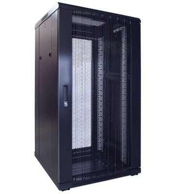 22U serverkast met geperforeerde deur 600x600x1200mm (BxDxH)