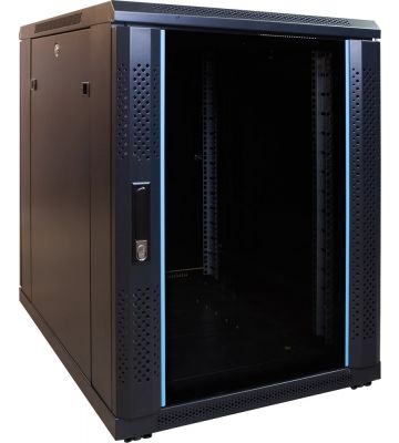 15U mini serverkast met glazen deur 600x800x860mm (BxDxH)