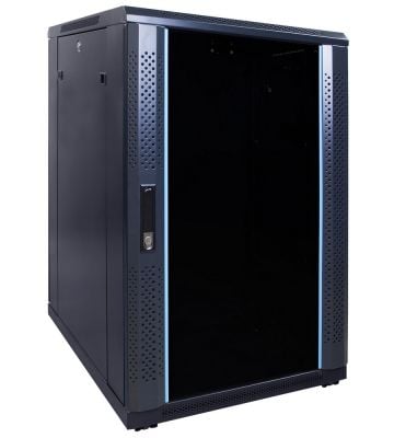 18U serverkast met glazen deur 600x800x1000mm (BxDxH)