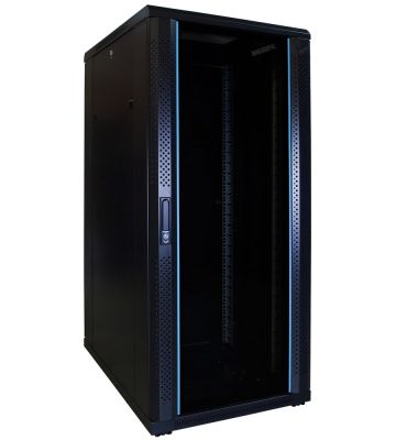 27U serverkast ongemonteerd met glazen deur 600x800x1400mm (BxDxH)