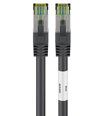Cat8 S/FTP (PIMF) patchkabel 0,50m zwart