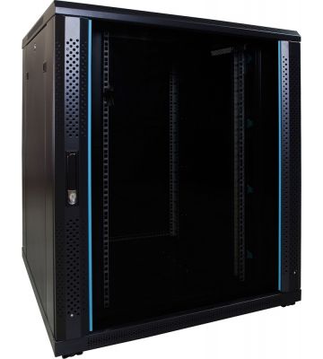 18U serverkast met glazen deur 800x800x1000mm (BxDxH)
