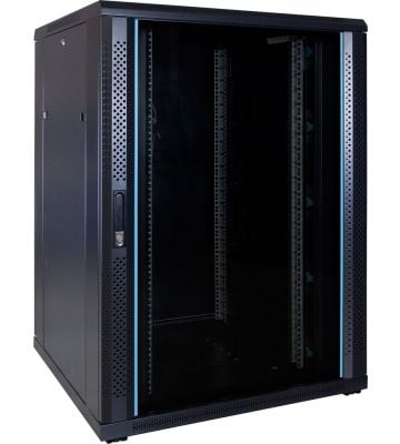 22U serverkast met glazen deur 800x800x1200mm (BxDxH)