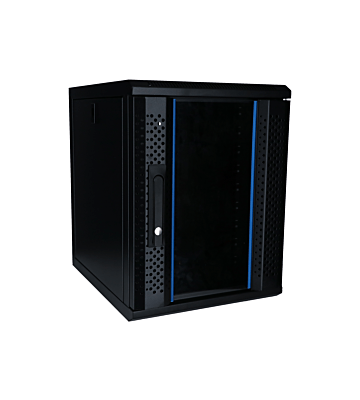 10 inch 9U serverkast met glazen deur 370x450x486mm (BxDxH)