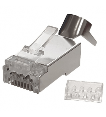 CAT6a doorsteek connector RJ45 pass through - shielded - voor soepele kern
