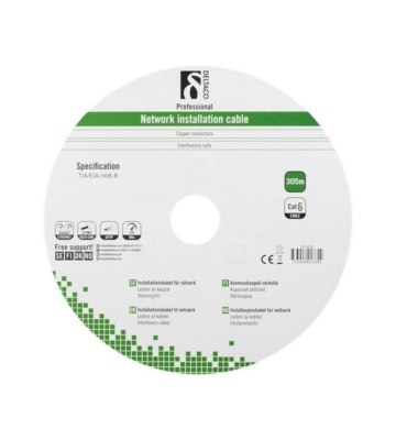 Alfaco Cat6 F/UTP 305m buitenkabel 250MHz op rol stug 100% koper LSZH (Eca)