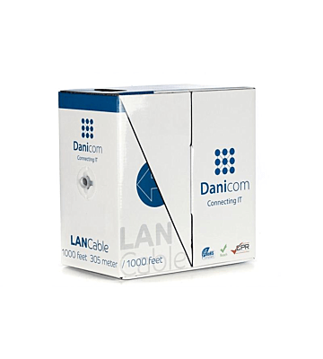 CAT5e U/UTP 305m kabel op rol soepel grijs CCA