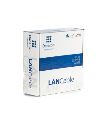 DANICOM CAT6A S/FTP 50m kabel op rol soepel - PVC (Fca)