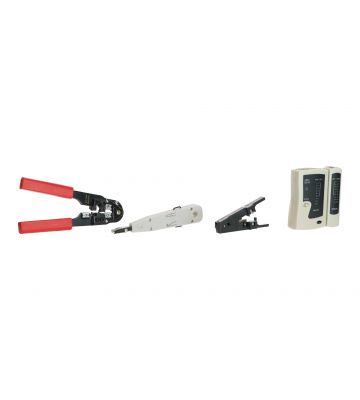 Danicom toolset (RJ45 krimptang, LSA-tool, striptang, testtool voor diverse connectoren) 