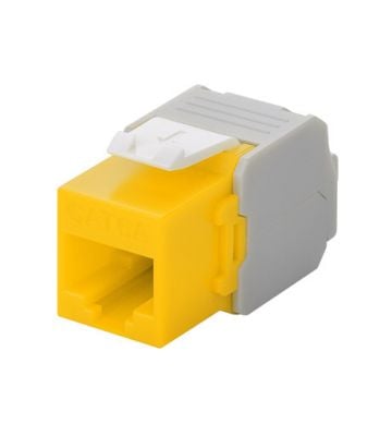 CAT6a UTP Keystone Connector - Toolless - Geel