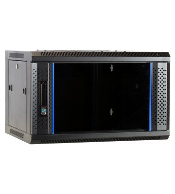 6U wandkast ongemonteerd met glazen deur 600x450x368mm