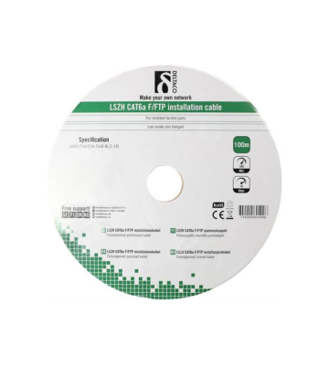 Alfaco Cat6a F/FTP 100m installatiekabel 500MHz op rol stug 100% koper LSZH (Eca)