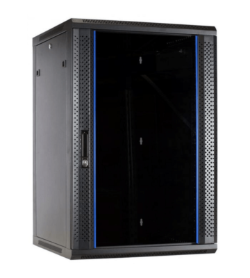 27U wandkast met glazen deur 600x600x1300mm (BxDxH)