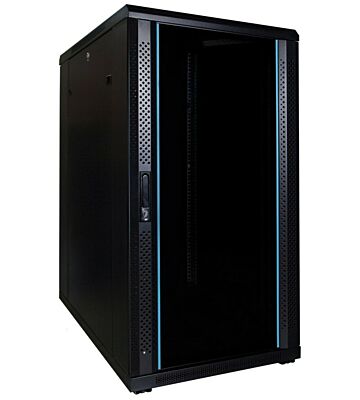 22U serverkast met glazen deur 600x800x1200mm (BxDxH)