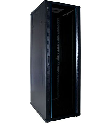 37U serverkast met glazen deur 600x800x1800mm (BxDxH)