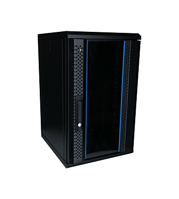 10 inch 12U serverkast met glazen deur 370x450x618mm (BxDxH)