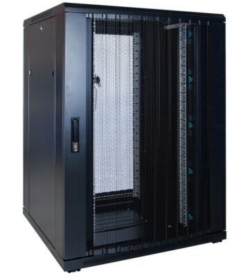 22U serverkast met geperforeerde deur 800x800x1200mm (BxDxH)