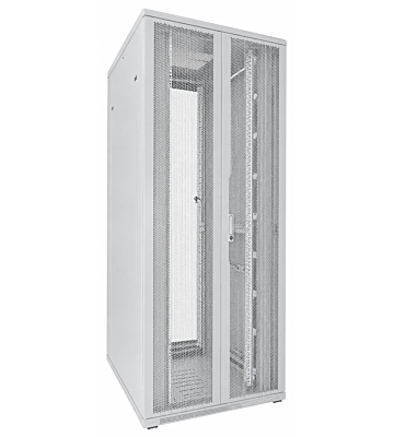 42U witte serverkast met dubbele geperforeerde voor- en achterdeuren 800x1000x2000mm (BxDxH)
