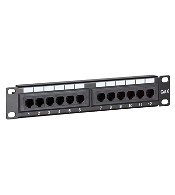 10 inch CAT6 UTP patchpaneel - 12 poorts