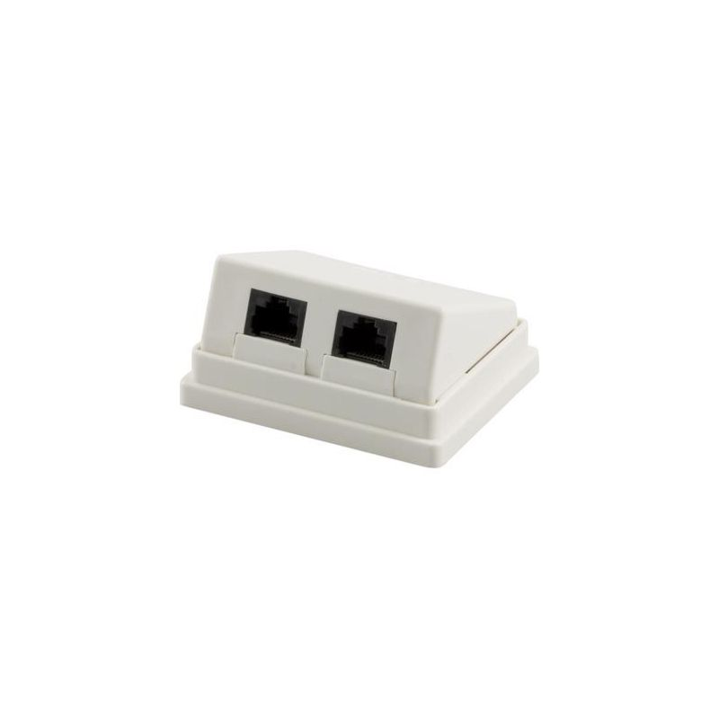 CAT5e UTP opbouwdoos, wit