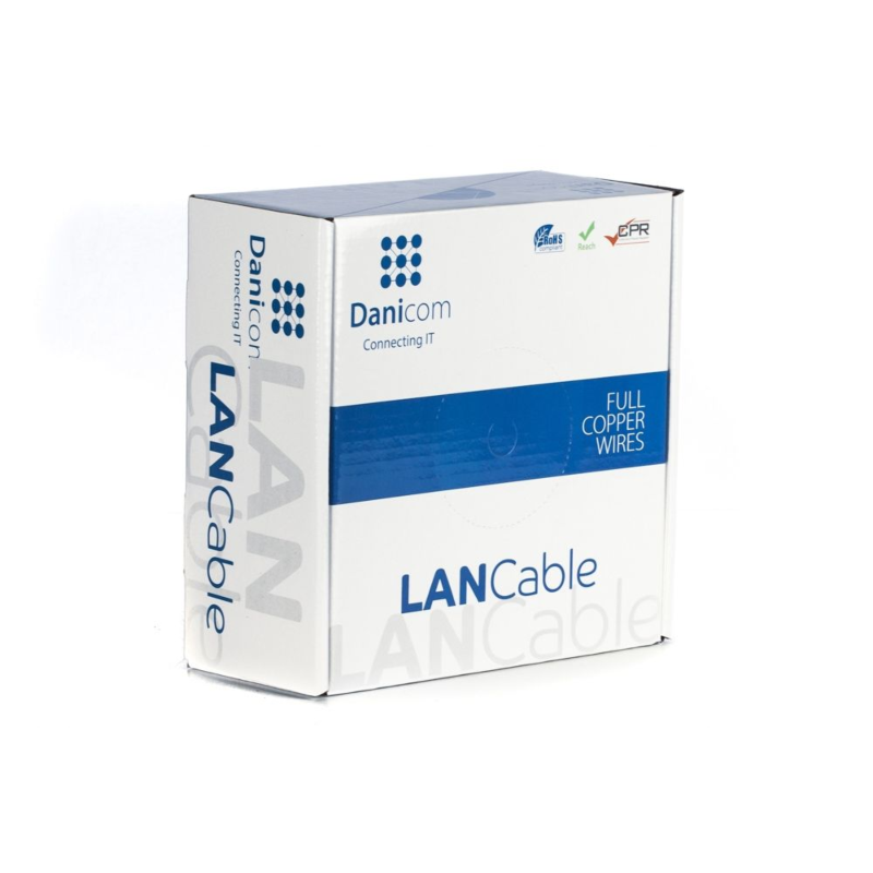 DANICOM CAT6A FTP 50m Buitenkabel op rol stug - PE (Fca)