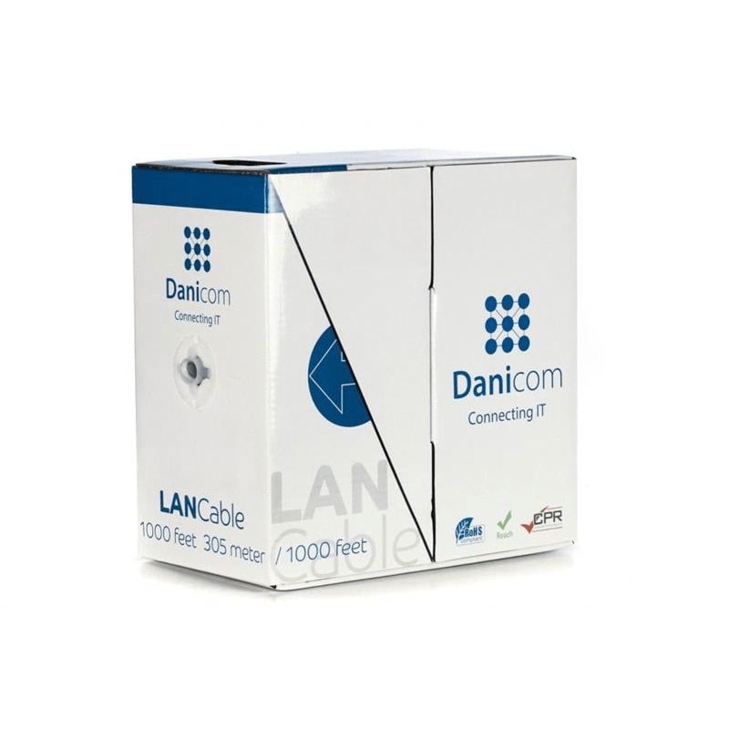 CAT5e FTP 305m kabel op rol soepel grijs CCA