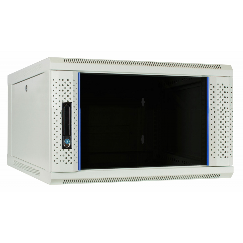 4U witte wandkast met glazen deur 600x600x280mm (BxDxH)