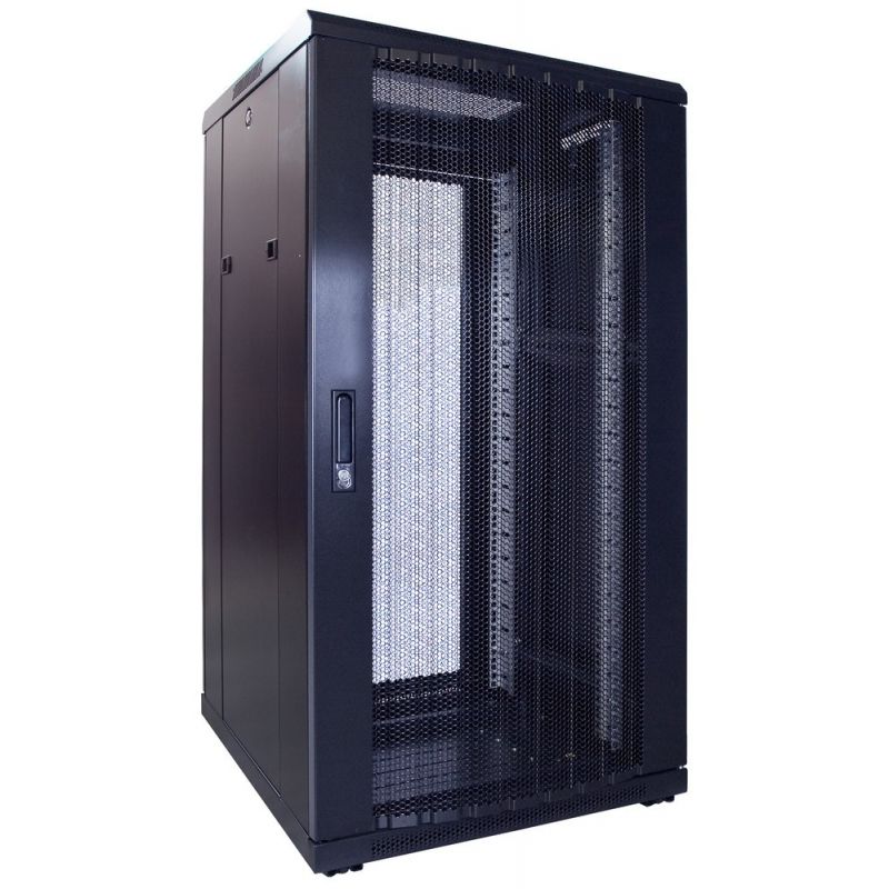 22U serverkast met geperforeerde deur 600x600x1200mm (BxDxH)