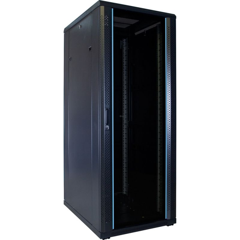 32U serverkast ongemonteerd met glazen deur 600x800x1600mm (BxDxH)